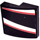 LEGO Black Slope 2 x 2 Curved with Red, White and Black Stipes Right Sticker (15068)