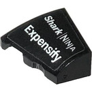 LEGO Black Slope 2 x 2 x 0.6 Curved Angled Left with Shark Ninja Expensify Sticker