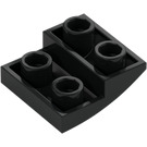 LEGO Zwart Helling 2 x 2 x 0.7 Gebogen Omgekeerd (32803)