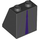 LEGO Schwarz Steigung 2 x 2 x 2 (65°) mit Purple Robes mit Unterrohr (3678 / 25932)