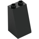 LEGO Negro Con pendiente 2 x 2 x 3 (75°) Espigas huecas, superficie rugosa (3684 / 30499)