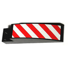 LEGO Black Slope 2 x 2 x 8 Curved with Red and White Danger Stripes right Sticker (41766)
