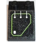 LEGO Zwart Helling 2 x 3 (25°) met Lime Circuit Bord (Links) Sticker met ruw oppervlak (3298)