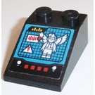 LEGO Noir Pente 2 x 3 (25°) avec Screen, Minifigure avec Wings Autocollant avec surface rugueuse (3298)