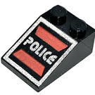LEGO Noir Pente 2 x 3 (25°) avec Espacer Police I avec surface rugueuse (3298)