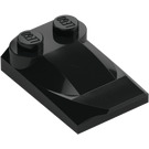 LEGO Nero Pendenza 2 x 3 x 0.7 Curvo con Ala (47456 / 55015)