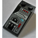 LEGO Noir Pente 2 x 4 (18°) avec control Panneau et buttons Autocollant (30363)