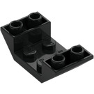 LEGO Zwart Helling 2 x 4 (45°) Dubbele Omgekeerd met Open Midden (4871)