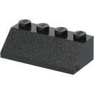 LEGO Black Slope 2 x 4 (45°) with Rough Surface (3037)
