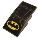 LEGO Noir Pente 2 x 4 Incurvé avec Batman logo Autocollant (93606)