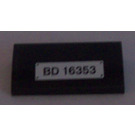 LEGO Schwarz Steigung 2 x 4 Gebogen mit 'BD 16353' License Platte Aufkleber mit Unterrohren (88930)