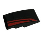 LEGO Black Slope 2 x 4 Curved with Red and Black Stripes Sticker (93606)