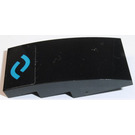 LEGO Black Slope 2 x 4 Curved with Two Blue Bows Sticker (93606)