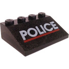 LEGO Black Slope 3 x 4 (25°) with "POLICE" (3297)