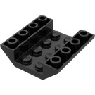 LEGO Zwart Helling 4 x 4 (45°) Dubbele Omgekeerd met Open Midden (Geen gaten) (4854)