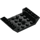 LEGO Zwart Helling 4 x 6 (45°) Dubbele Omgekeerd met Open Midden met 3 gaten (30283 / 60219)