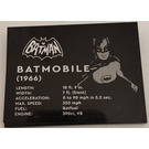 LEGO Zwart Helling 6 x 8 (10°) met Batman 1966 Batmobile Information Sticker (3292)