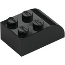 LEGO Sort Skråning Klods 2 x 3 med Buet Top (6215)