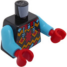 LEGO Zwart Snowboarder - Zwart Snowsuit Minifig Torso (973 / 76382)