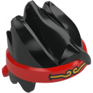 LEGO Zwart Spiky Haar met Rood Hairband met Gold (66092 / 66912)