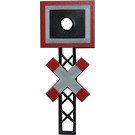 LEGO Black St. Andrews Cross For 12V Train Level Crossing with Hole for Light
