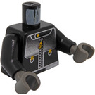 LEGO Black Studios Torso with Jacket with Silver Lines and Zipper Torso with Black Arms and Dark Gray Hands (973 / 73403)