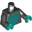 LEGO Zwart Stuntz Bestuurder - Schedel Torso Minifiguur Torso (973 / 76382)