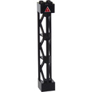 LEGO Black Support 2 x 2 x 10 Girder Triangular Vertical with Red Warning Triangle with '!' Sticker (Type 4 - 3 Posts, 3 Sections) (95347)