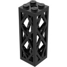 LEGO Black Support 2 x 2 x 5 Lattice Pillar (Complete) (74573)