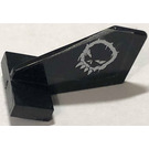 LEGO Black Tail 2 x 3 x 2 Fin with Space Police 3 Alien Skull Pattern on Both Sides Sticker (44661)