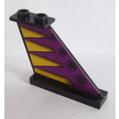 LEGO Black Tail 4 x 1 x 3 with Purple and Yellow Marking Sticker (2340)