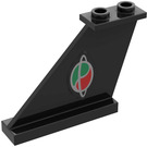 LEGO Noir Queue 4 x 1 x 3 avec Espacer Octan logo (Droite) Autocollant (2340)