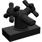 LEGO Noir Robinet 1 x 2 avec Deux Taps (Grandes poignées) (6936)