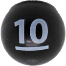 LEGO Schwarz Technic Ball mit 10 Weiß Underlined (18384)