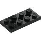 LEGO Zwart Technic Plaat 2 x 4 met Gaten (3709)