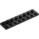 LEGO Black Technic Plate 2 x 8 with Holes (3738)