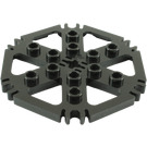 LEGO Zwart Technic Plaat 6 x 6 Hexagonal met Six Spokes en Clips met holle noppen (64566)