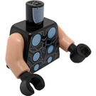 LEGO Sort Thor med Sort Dragt og Lys Kød Arme Minifig Torso (973 / 76382)