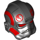 LEGO Schwarz TIE Fighter Pilot Helm mit Inferno Squad Agent rot Markings (47180 / 87556)