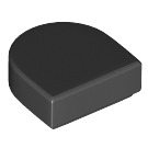 LEGO Zwart Tegel 1 x 1 Halve Oval (24246 / 35399)