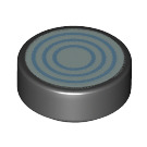 LEGO Noir Tuile 1 x 1 Rond avec Bleu Circles (Toady Lens) (35380 / 94686)