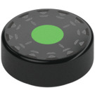 LEGO Black Tile 1 x 1 Round with Green Circle (35380 / 105362)