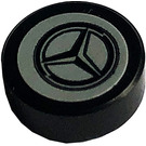 LEGO Noir Tuile 1 x 1 Rond avec logo Mercedes Autocollant (35380)