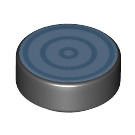 LEGO Black Tile 1 x 1 Round with Medium Blue Circles (35380 / 94069)