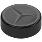 LEGO Black Tile 1 x 1 Round with Mercedes Logo (35380)