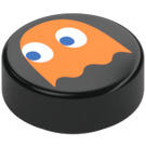 LEGO Black Tile 1 x 1 Round with Orange Pacman Ghost (35380 / 103634)