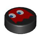 LEGO Black Tile 1 x 1 Round with Red Pacman ghost (35380 / 103636)
