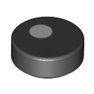 LEGO Noir Tuile 1 x 1 Rond avec blanc Cercle (35380 / 47182)