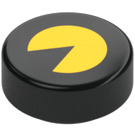 LEGO Black Tile 1 x 1 Round with Yellow Pacman (35380 / 103637)