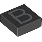 LEGO Tile 1 x 1 with 'B' with Groove (11532 / 13407)